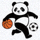 熊猫体育官方Logo - 一只可爱的熊猫手持足球